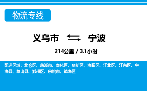 義烏市到寧波物流專線-義烏市至寧波貨運公司