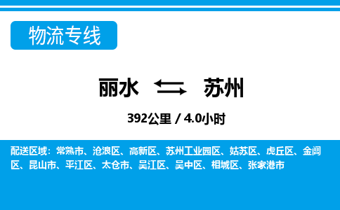 麗水到蘇州物流專線-麗水至蘇州貨運(yùn)公司
