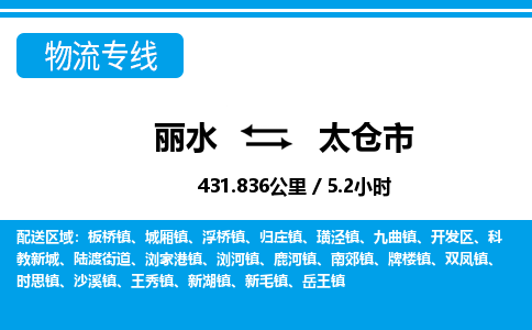 麗水到太倉市物流專線-麗水至太倉市貨運(yùn)公司