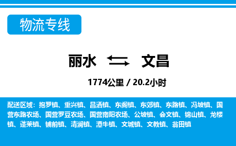 麗水到文昌物流專線-麗水至文昌貨運公司