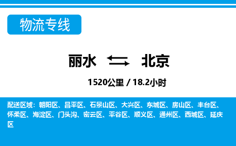 麗水到北京物流專線-麗水至北京貨運公司