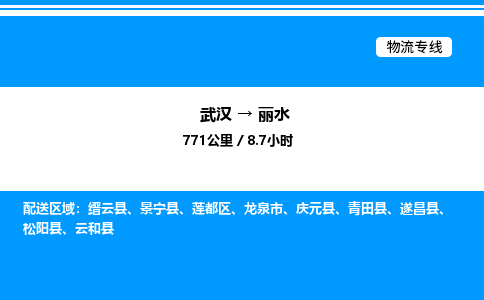 武漢到麗水物流專線-武漢至麗水貨運(yùn)公司