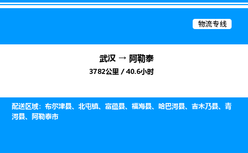 武漢到阿勒泰物流專線-武漢至阿勒泰貨運(yùn)公司