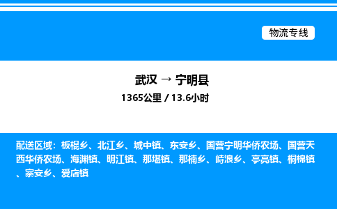 武漢到寧明縣物流專(zhuān)線-武漢至寧明縣貨運(yùn)公司
