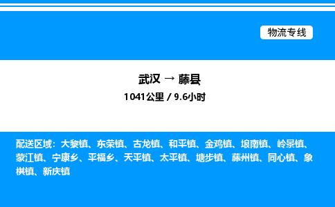 武漢到藤縣物流專線-武漢至藤縣貨運公司