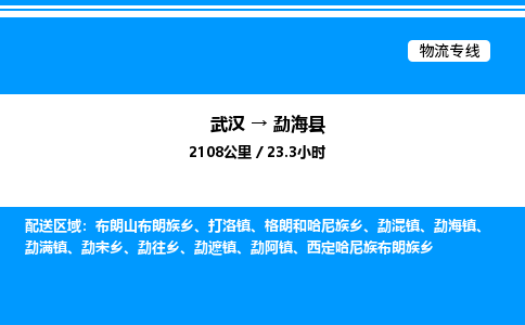 武漢到勐?？h物流專線-武漢至勐海縣貨運(yùn)公司