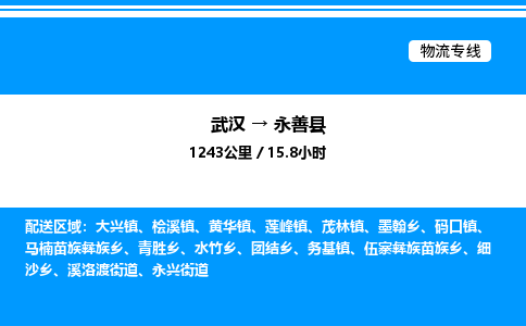武漢到永善縣物流專線-武漢至永善縣貨運(yùn)公司