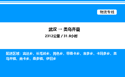 武漢到類烏齊縣物流專線-武漢至類烏齊縣貨運公司