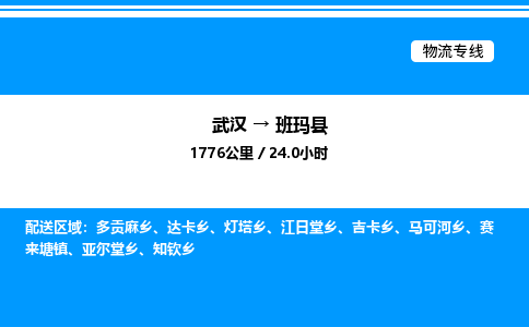 武漢到班瑪縣物流專線-武漢至班瑪縣貨運(yùn)公司