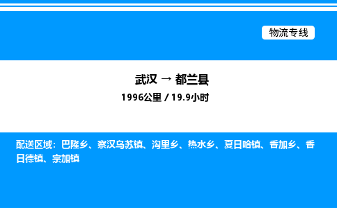 武漢到都蘭縣物流專(zhuān)線-武漢至都蘭縣貨運(yùn)公司