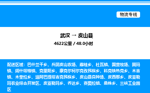 武漢到皮山縣物流專線-武漢至皮山縣貨運(yùn)公司