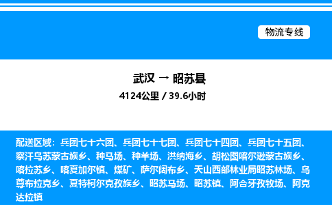 武漢到昭蘇縣物流專線-武漢至昭蘇縣貨運(yùn)公司